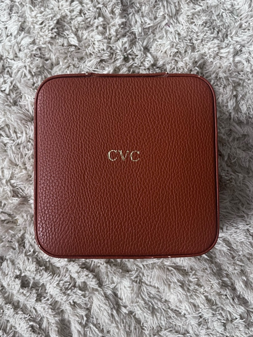 Mark & Graham Monogrammed Brown Leather Travel Case